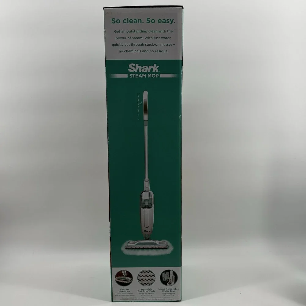 Brand New Shark S1000 Steam Mop with 2 Machine Washable Dirt Grip Pads - White